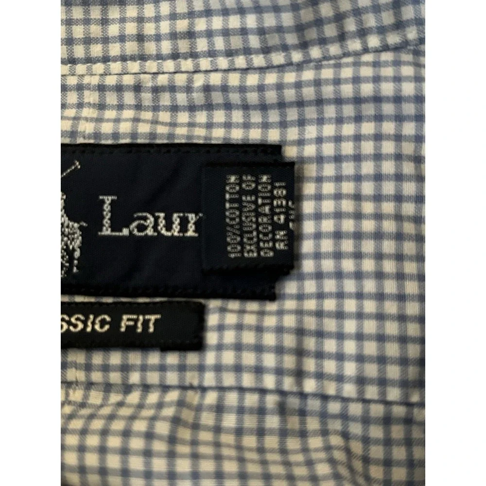 Polo Ralph Lauren Dress Shirt Men's Size 17 34/35 Checks Long Sleeve Button Up